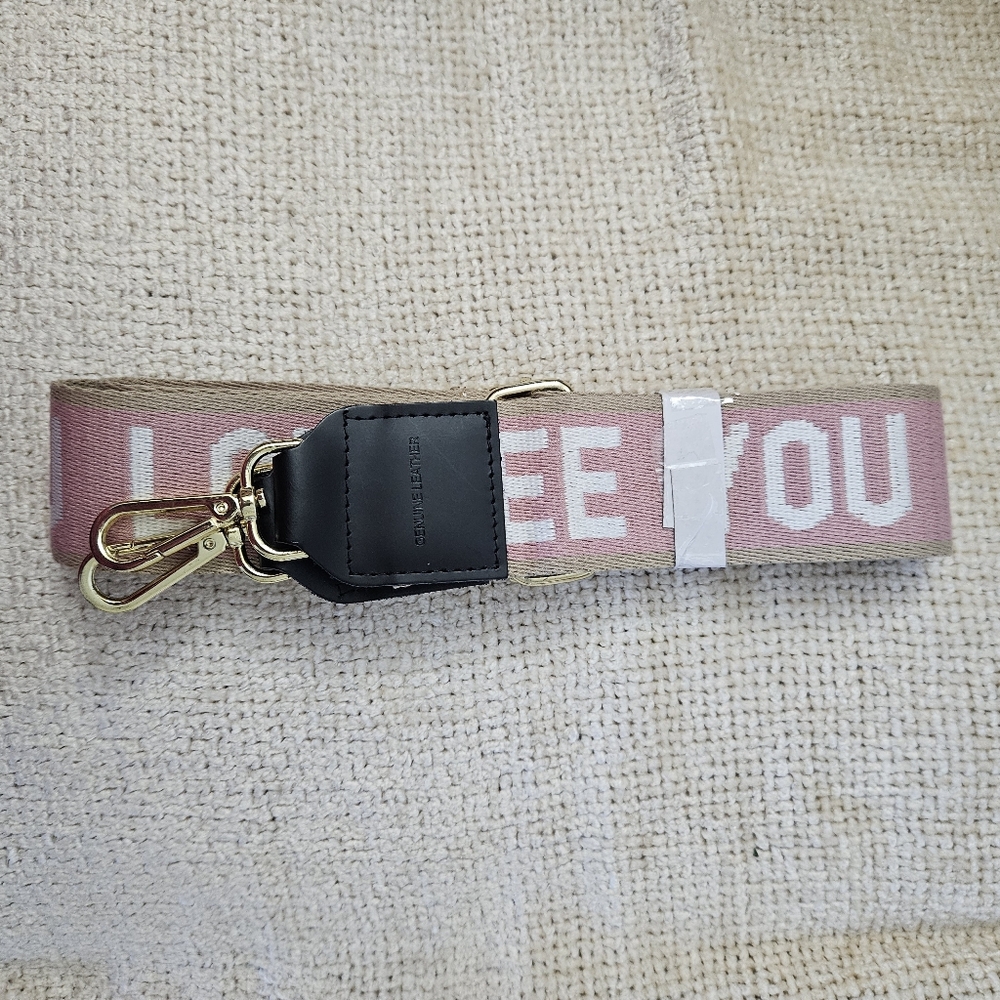 Crossbody bag strap. Pink & White. *** Adjustable